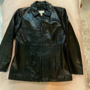 Merona Black S  Leather Jacket Classic Timeless Vintage Moto Boho Electic